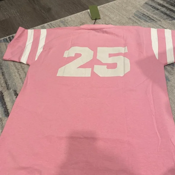GUCCI Cotton Jersey Women T-Shirt Sugar Pink Size M 655459 5904